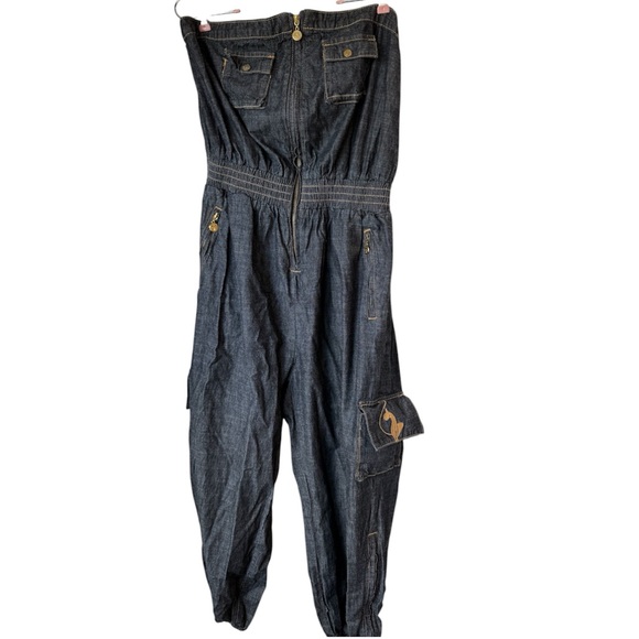 Vtg Baby Phat Y2K Denim Jumpsuit Sz 13 Embroidered Logo...